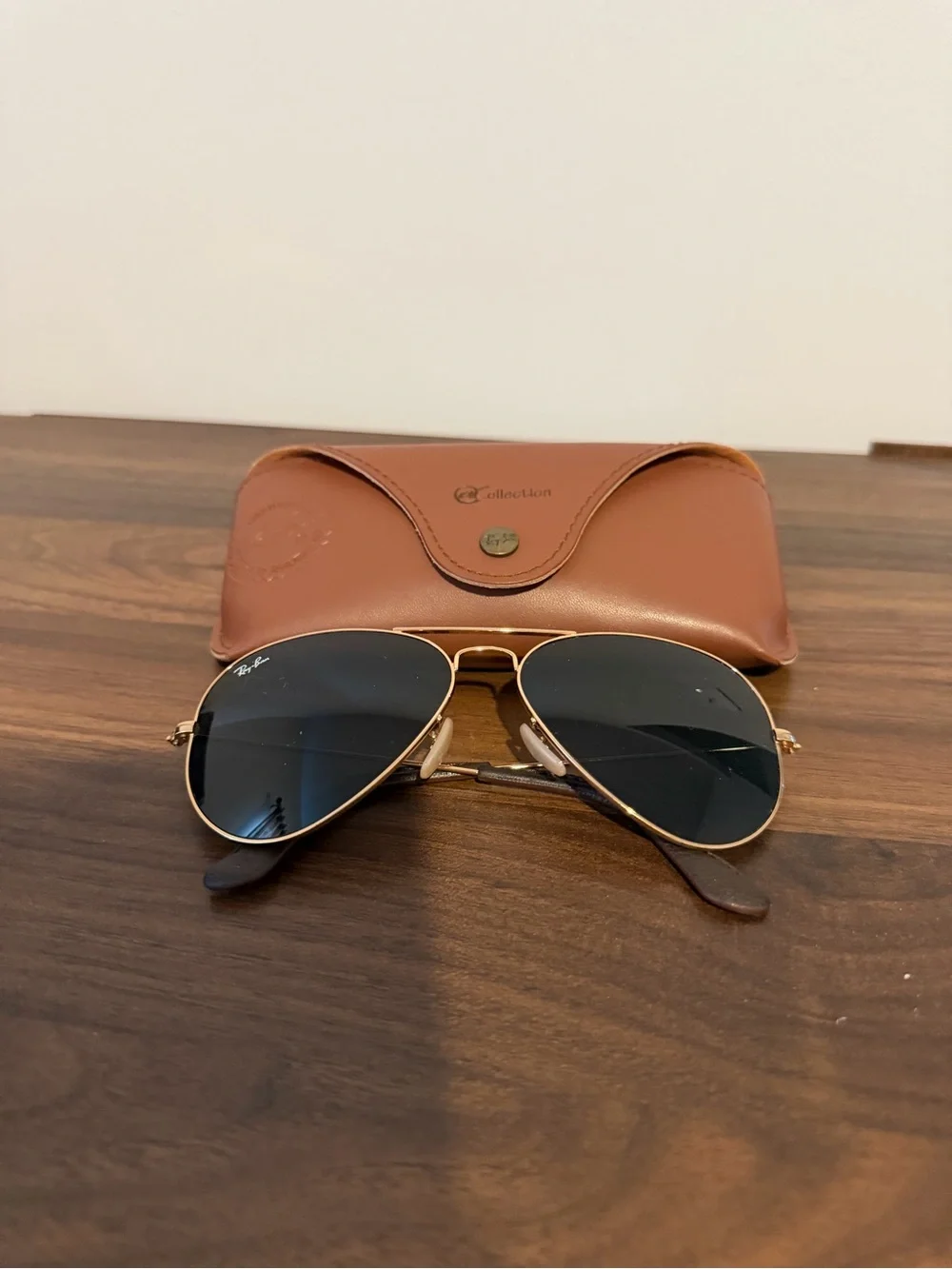 Ray-Ban Aviator Sunglasses in Gold with Black Lenses